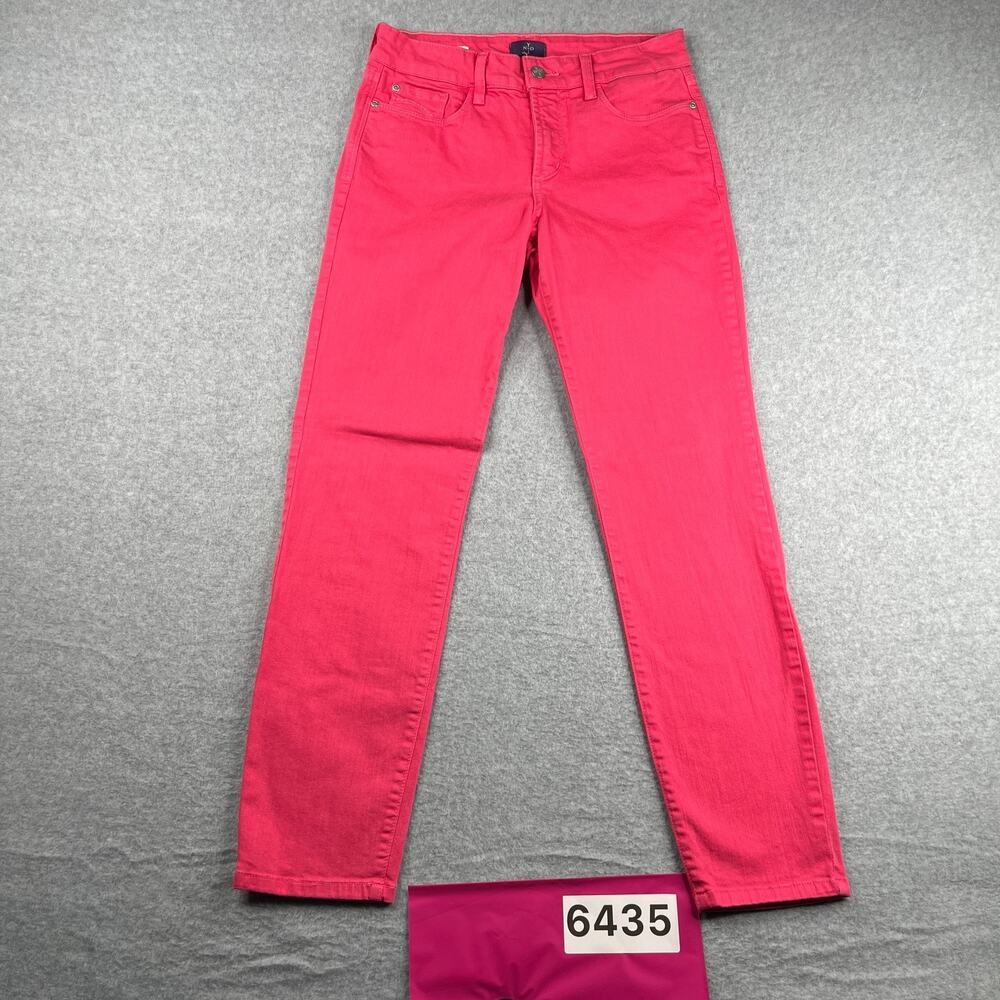 NYDJ Clarissa Ankle Jeans Lift Tuck Bright Pink Womens Size 2